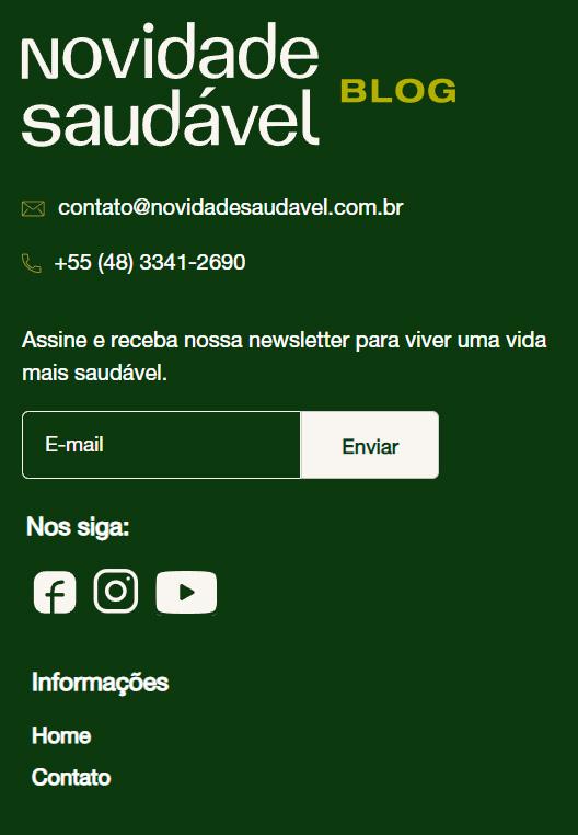 rodape blog Landing Page